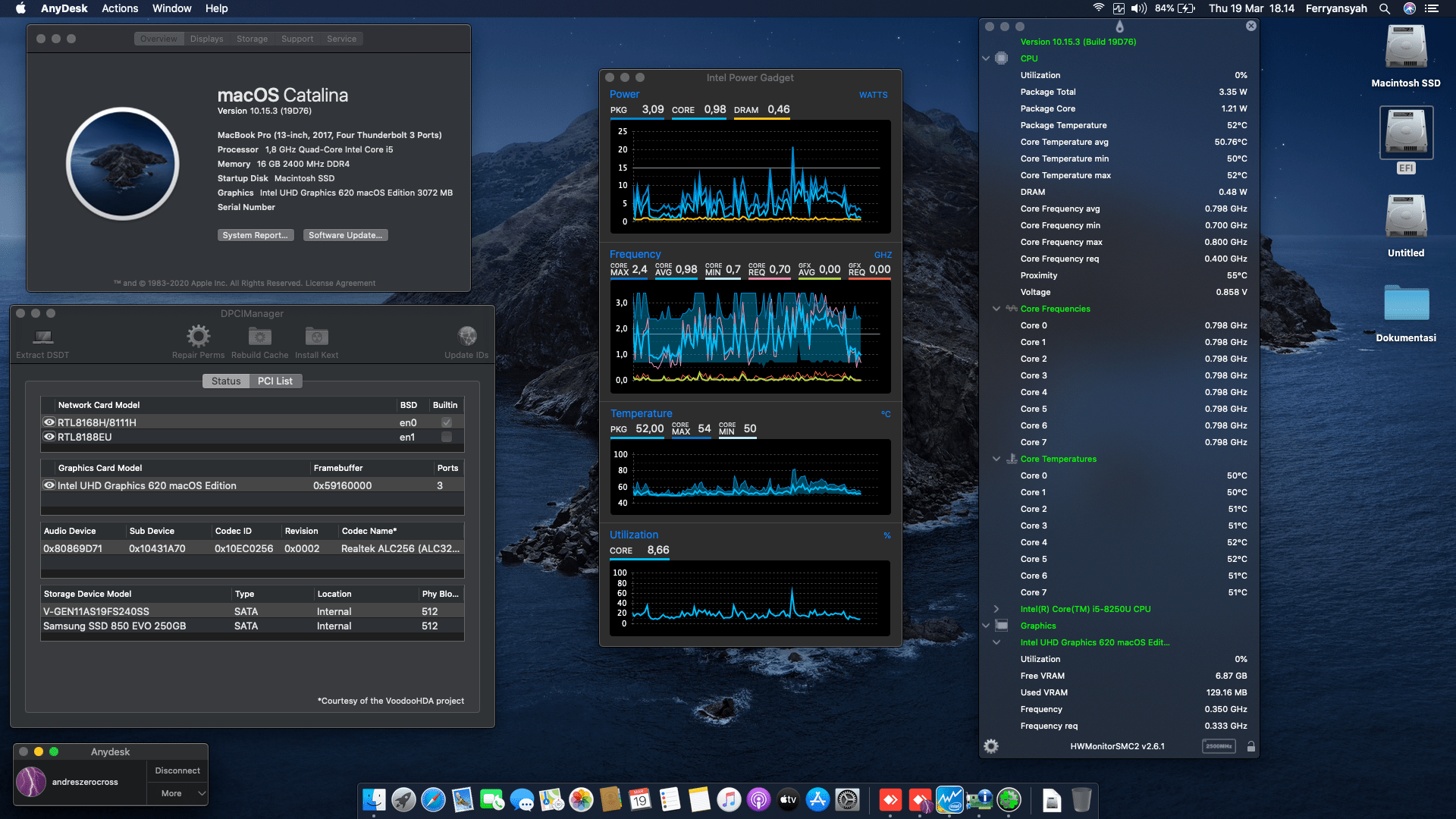Success Hackintosh macOS Catalina 10.15.3 Build 19D76 in Asus A442UQ-FA047T